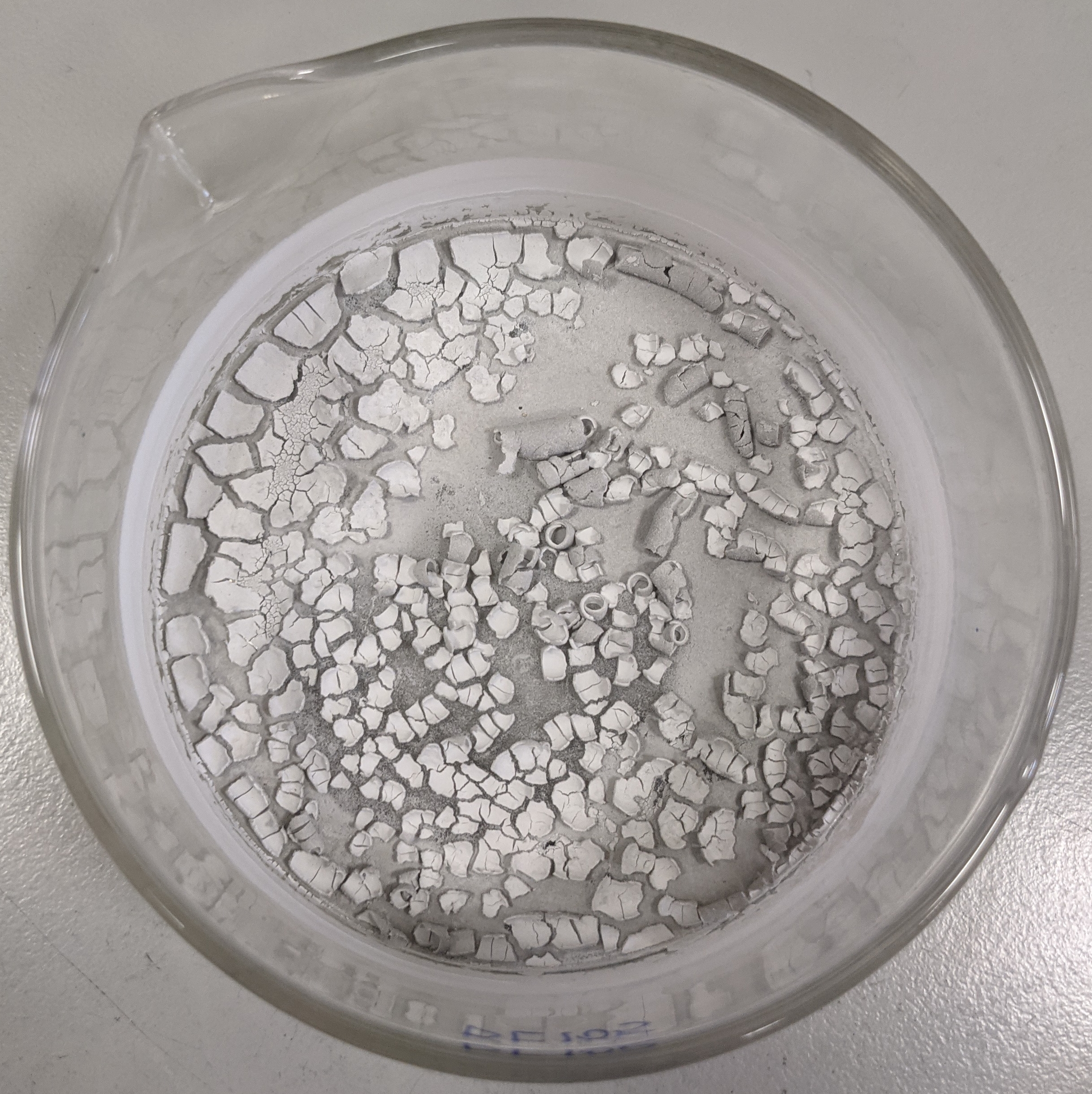 Micron h-BN after ball-milling with melamine in Ar at 750 r.p.m. and after wash&dry